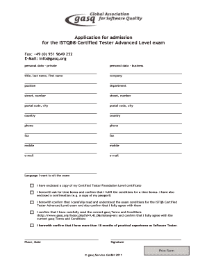ISTQB Certified Tester Advanced Level Exam Registration