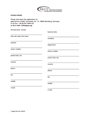 PACIT Certification Application Form