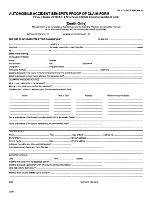 IBC Automobile Accident Benefits Claim Form