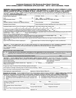 Open Enrollment Program Application