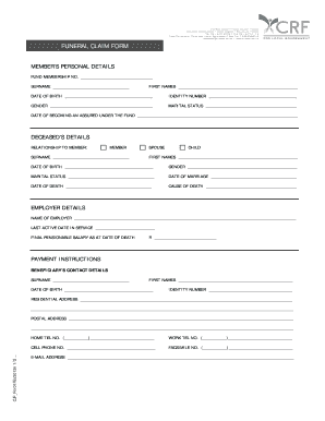 Funeral Claim Form