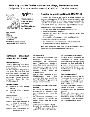 30ème Dossier de participation (2015-2016)