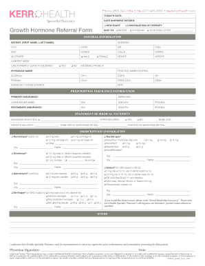 Growth Hormone Referral Form