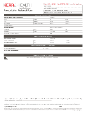 Prescription Referral Form
