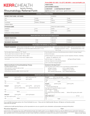 Rheumatology Referral Form