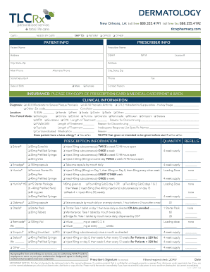 Dermatology Prescription Form
