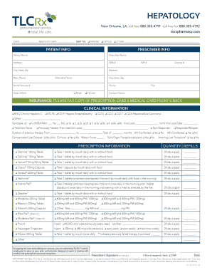 Hepatology Prescription Form