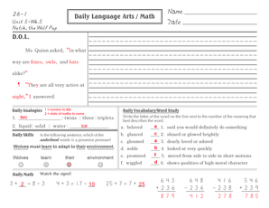Daily Language Arts Math Worksheets