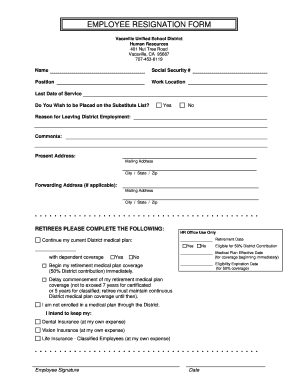 Employee Resignation Form
