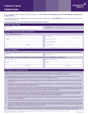 Cancer Cover Claim Form