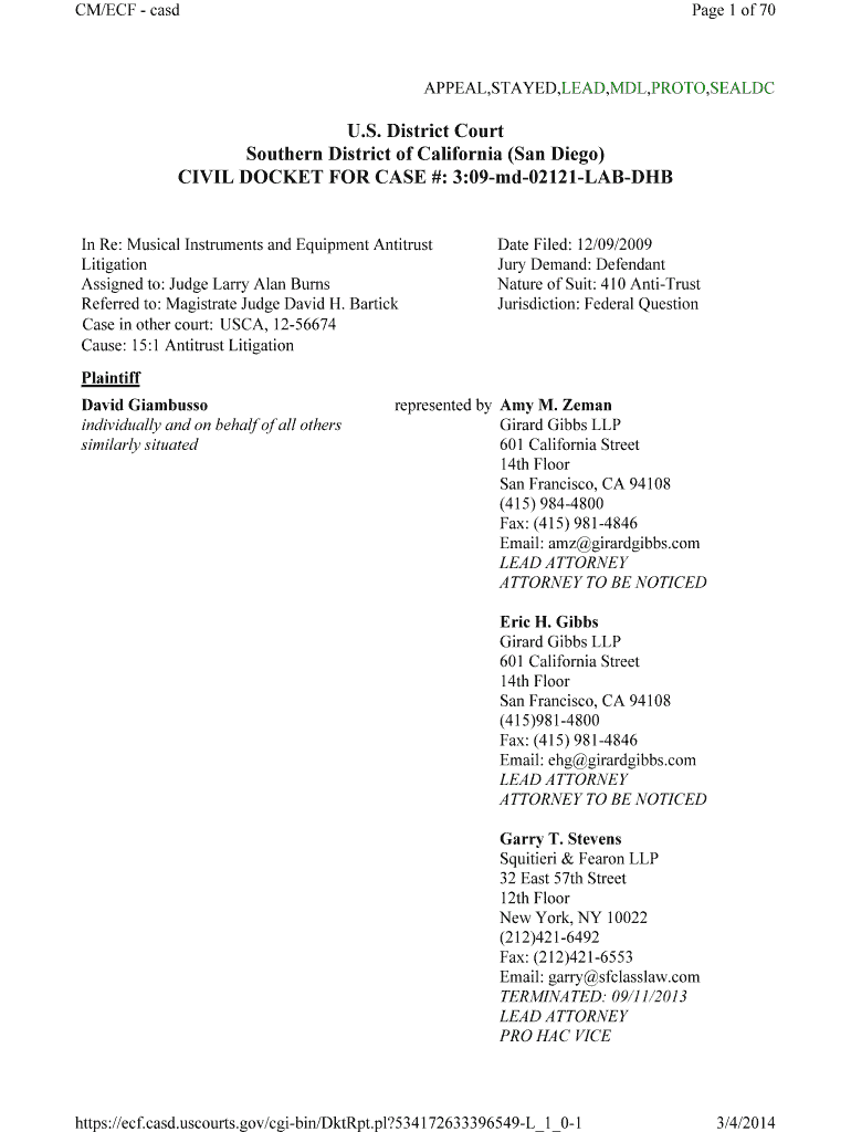 Fillable Online CM/ECF United States District Court, Southern District of Fax Email Print