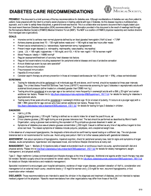 Diabetes Care Recommendations