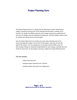 Project Planning Form