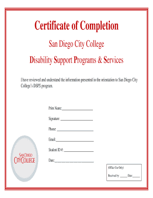 Certificate of Completion