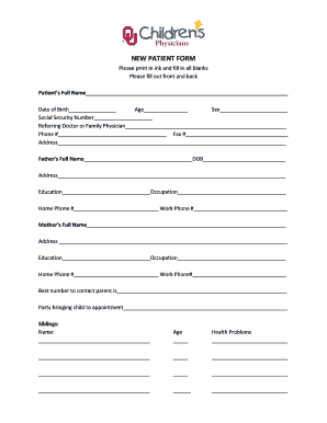 New Patient Form