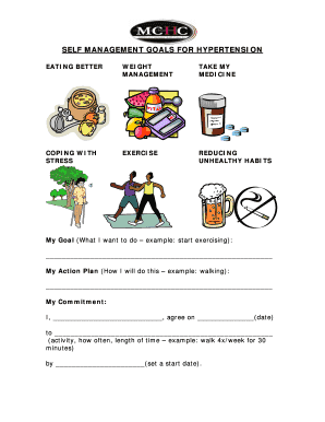 Self Management Goals for Hypertension