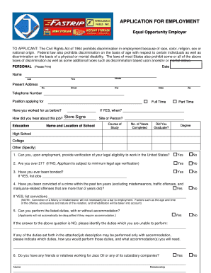 Employment Application Form