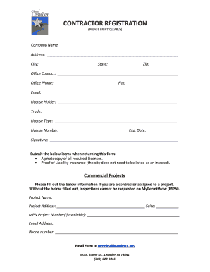 Contractor Registration Form