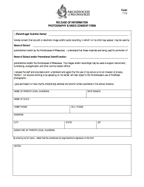 Photography and Video Consent Form