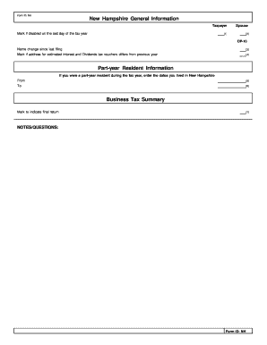 New Hampshire DP-10 Tax Form