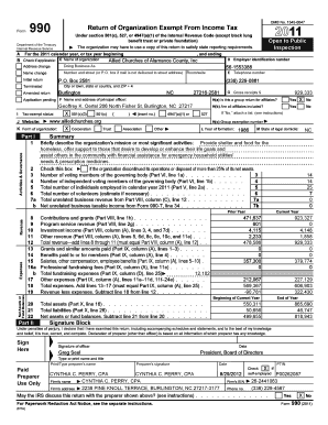 Form 990 Tax Exempt Organization Return