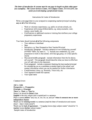 Student Teacher Introduction Letter Template