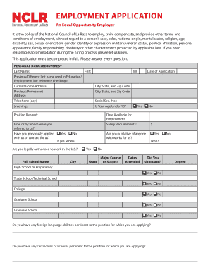 Employment Application Form
