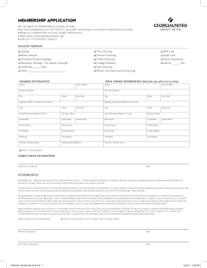 Georgia United Credit Union Membership Application