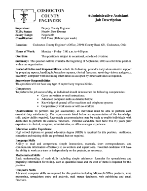 administrative assistant job description