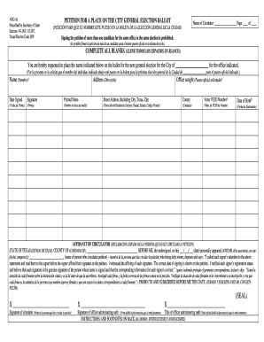 Texas City General Election Ballot Petition