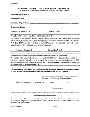 Ohio Statement of Conveyance of Homestead Property