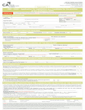 Quebec Candidate Registration Form