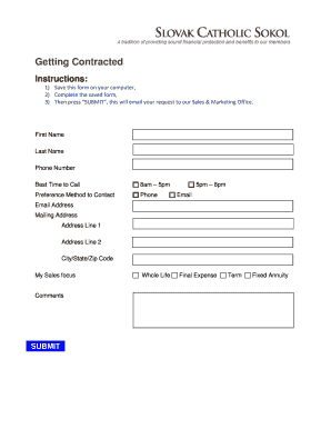 Insurance Sales Inquiry Form