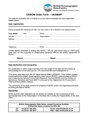 CDROM Order Form UKDMAP - bodc ac