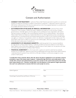 Medical Consent and Authorization Form