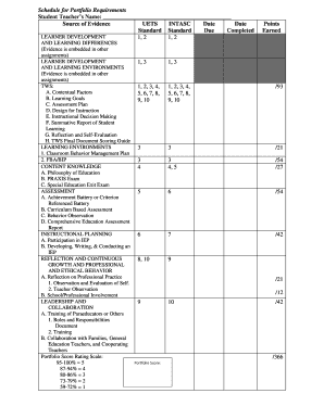 Student Teaching Portfolio Evaluation Form