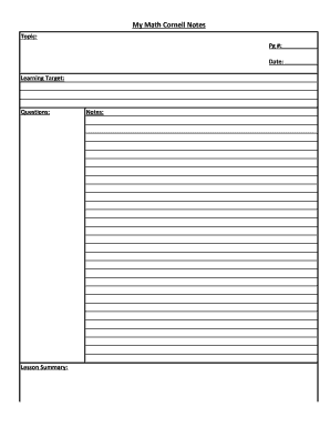 My Math Cornell Notes