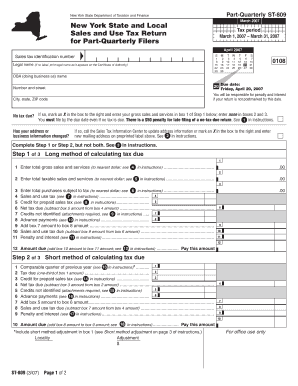 New York State Sales and Use Tax Return