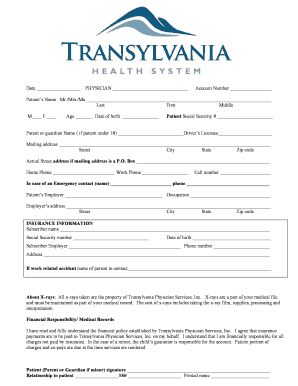 Patient Information and Insurance Form