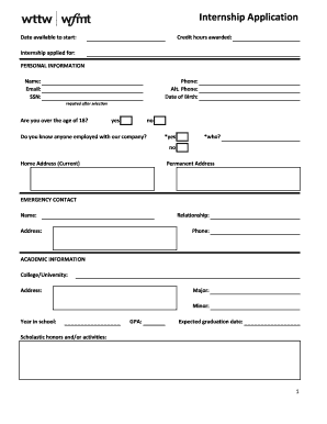 Internship Application Form