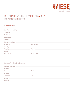 International Faculty Program Application Form