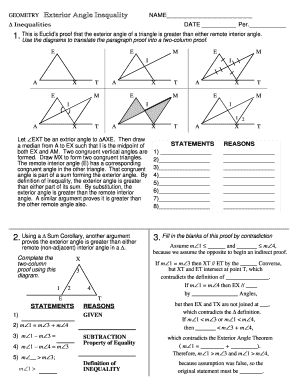 Geometry Exterior Angle Inequality Proof