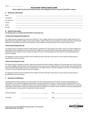 Dental Waste Form
