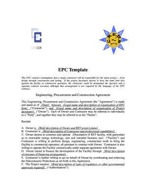 Engineering Procurement Construction Agreement