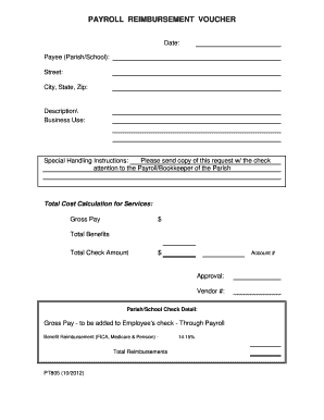 Payroll Reimbursement Voucher