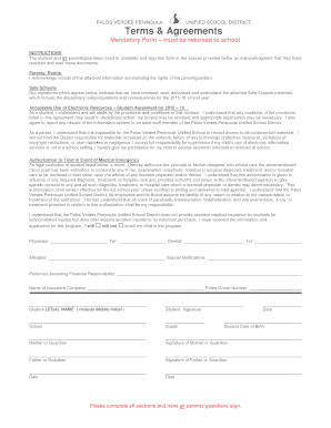 Palos Verdes Student Registration Forms