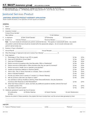 Janitorial Services Product - Johnson Johnson Insurance