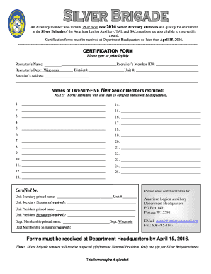25 new 2016 Senior Auxiliary Members - amlegionauxwiorg