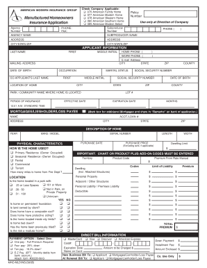 American Modern Home Insurance Application