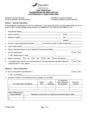 Non-Trucking Transportation Application